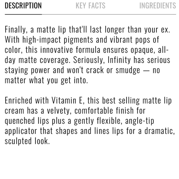 NWT - IL MAKIAGE Infinity Long Wear Matte Lip Cream - Picture 5 of 16